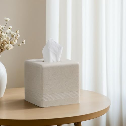 Resin Tissue Box Cover - Square Cube Holder for Home & Office