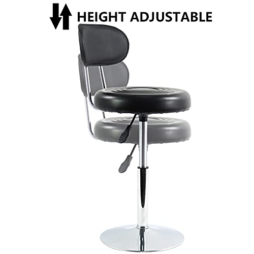 Black PU Leather Swivel Salon Chair with Backrest