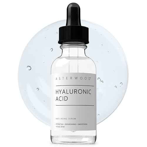 Asterwood Hyaluronic Acid Serum for Face - Plumping, Anti-Aging, Hydrating - Fragrance-Free - 1 Fl Oz