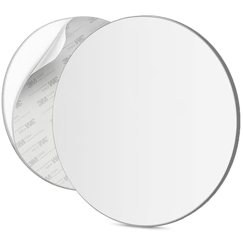 Mavoro 9" Round Shaving Mirror for Shower | 3M Adhesive Shower Mirror | Acrylic - Unbreakable | Less Fogging | Sleek Frameless | Peel and Stick | Glassless Safety