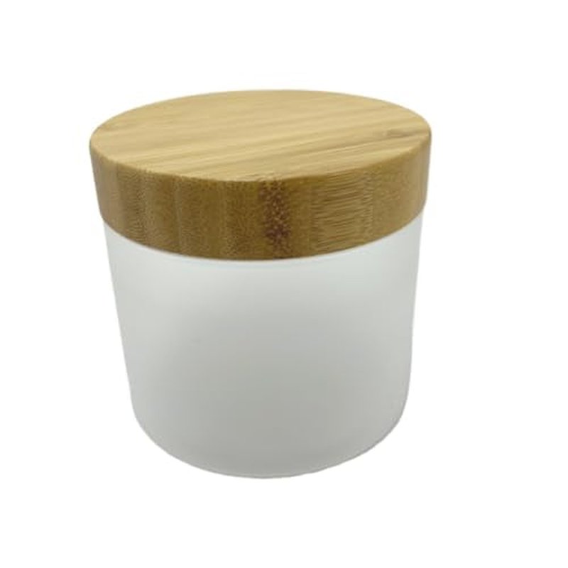 16oz Bamboo Lid Jar - Refillable Plastic Cosmetic Container for Creams