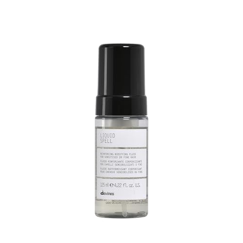 Davines Liquid Spell Reinforcing Bodifying Fluid, Liquid-to-Foam Volumizing Treatment for Fine or Sensitized Hair - Thickens & Strengthens Structure with Heat Protection - Weightless, 4.23 Fl Oz