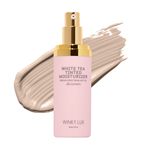 Winky Lux White Tea Tinted Moisturizer SPF 30 Sunscreen for Face with SPF, Makeup Face Moisturizer with Vitamin E, Fair