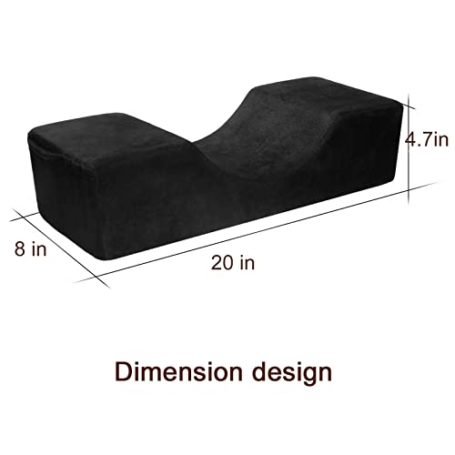 Eyelash Extension Pillow for Beauty Salon, Suitable for Supporting and Protecting Neck When Eyelash Extensions, Comfortable Velvet Beauty Memory U-Shaped Sponge Pillow (Black)