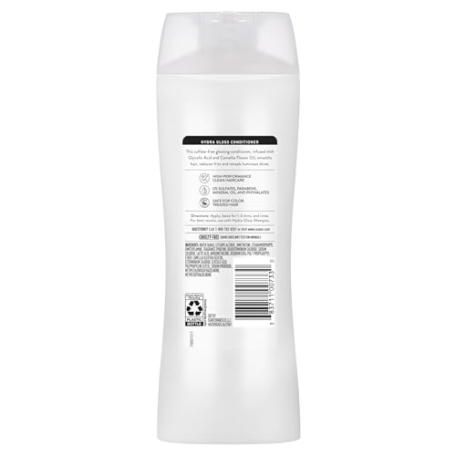 Suave Hydra Gloss Sulfate Free Conditioner with Glycolic Acid & Camellia Flower Oil for Hydrated, Smooth, Glossy Shine, 6 Count, 12.6 FL OZ