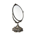 Feyarl Vintage Oval Makeup Mirror - Double Sided Floral Tabletop