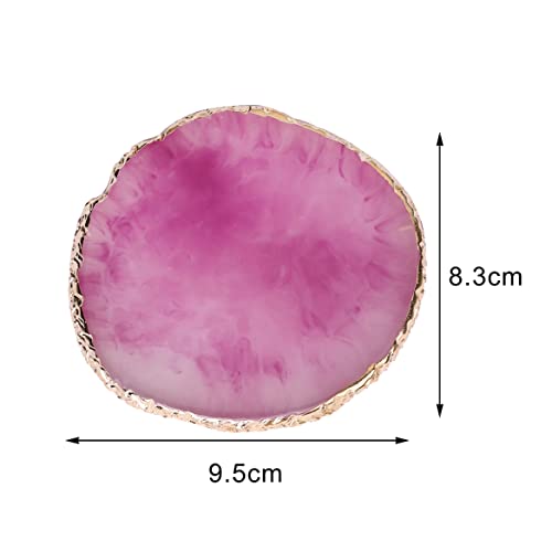 Resin Nail Art Palette Set – 2 Pcs Gold Edge Nail Mixing