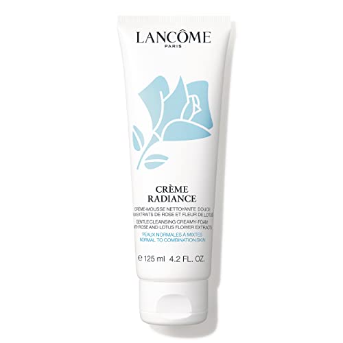 Lanc?me Cr?me Radiance Cream-to-Foam Cleanser | Gentle Purifying Facial Cleanser to Remove Waterproof Makeup & Clarify Pores | For Normal & Combination Skin | 4.2 Fl Oz