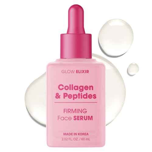 Glow Elixir Collagen & Peptides Face Serum ? Firming & Wrinkle Serum for Skin Repair, Fine Lines & Deep Wrinkle Treatment ? Dermatologist Tested Anti Aging Korean Skin Care ? Clean Beauty ? 2.02 Fl Oz