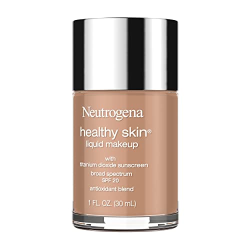 Neutrogena Healthy Skin Liquid Makeup Foundation, Broad Spectrum SPF 20 Sunscreen, Lightweight & Flawless Coverage Foundation with Antioxidant Vitamin E & Feverfew, 135 Chestnut, 1 fl. oz