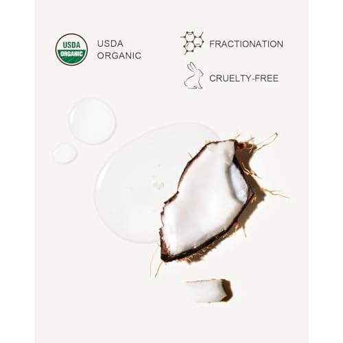 USDA Organic Fractionated Coconut Oil, 1 Gallon (128 Fl Oz), Liquid Coconut Oil for Massage & Bulk Use, Professional Body & Carrier Oil, Unscented, Hexane Free