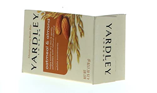 Yardley London Oatmeal and Almond Naturally Moisturizing Bath Bar, 4.25 oz. (Pack of 12)