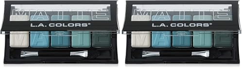 L.A. COLORS 5 Color Matte Eyeshadow Palette, Teal Argyle