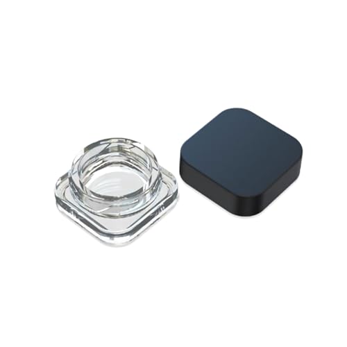 250 Pack Packlahoma 9ml Glass Cube Jars with Black Lids, Refillable Cosmetic Containers