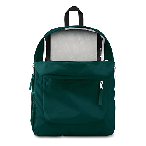 JanSport Cross Town Backpack 17" x 12.5" x 6" - Simple Bag for Everyone with 1 Main Compartment, Front Utility Pocket - Premium Class Accessories - Deep Juniper