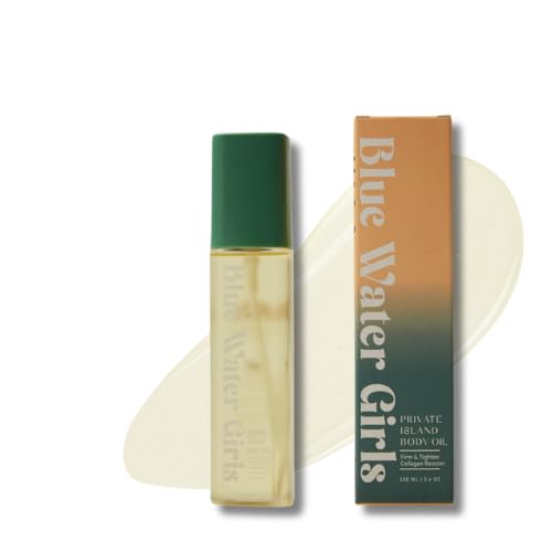 Private Island Body Oil with Collagen Peptides ? Deeply Hydrating After-Shower Oil for Winter-Dry Skin ? Firming, Nourishing & Barrier-Restoring with Shea Oil, Sweet Almond Oil & Squalane (3.4 oz)