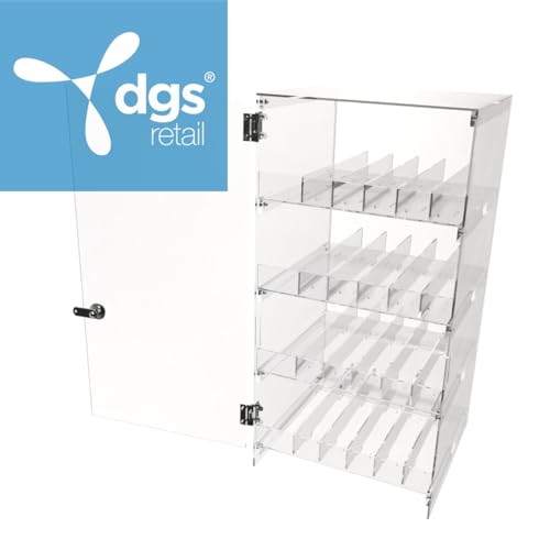 Mini Liquor Bottle Display Case with Adjustable Shelves & Lock, 50ml Nips Organizer