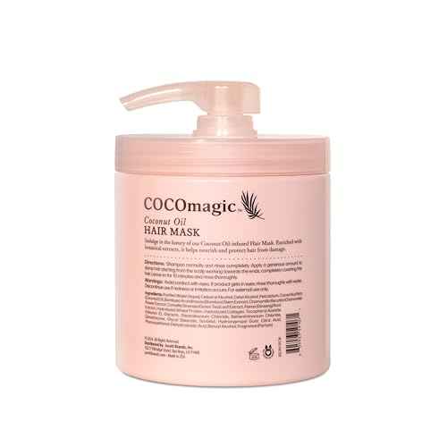 Cocomagic Coconut Oil Hair Mask - Repairs Damage, Prevents Frizz, Restores & Adds Shine | Protein Rich & Extra Hydrating | Paraben Free, Cruelty Free, Made in USA (16 Fl Oz)