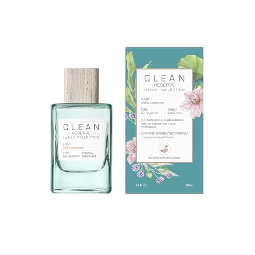 CLEAN H2EAU Amber Cashmere Water-Based Perfume 3.4 Fl Oz - Long Lasting, Fragrance for Everyday Wear, Cruelty-Free