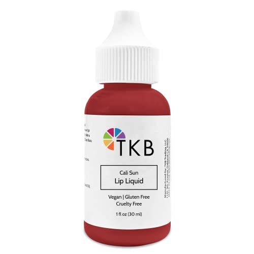 TKB Lip Liquid Color | Liquid Lip Color for TKB Gloss Base, DIY Lip Gloss, Pigmented Lip Gloss and Lipstick Colorant, Made in USA (1floz (30ml), Cali Sun)