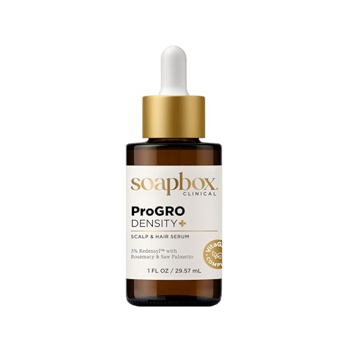 Soapbox ProGRO Density+ Hair Thickening Serum | Lightweight Scalp Serum for Thinning Hair | Supports Fuller-Looking, Stronger Hair, Clean Vegan Formula | 1 Month Supply, 1 oz