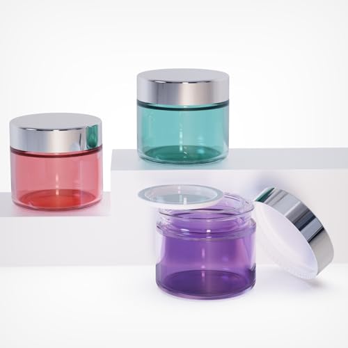 12Pack 2oz Small Glass Jars with Lids, 2 oz Travel Jars with Inner Liners,2 Ounce Travel Containers for Toiletries Cosmetics Containers,Cream Lotion,Body Scrub(12 Pack (2oz))