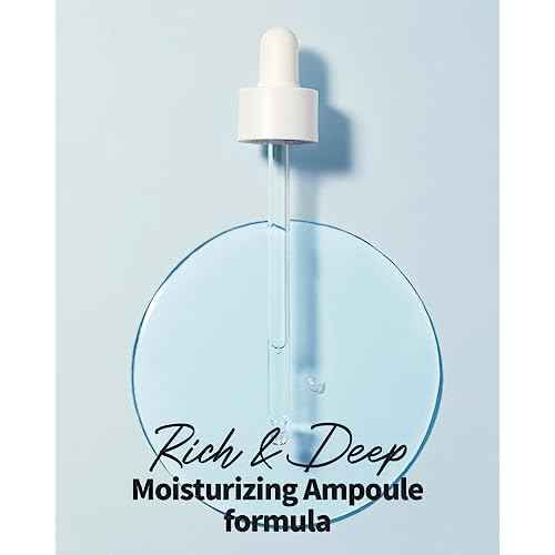 WELLAGE Real Hyaluronic Blue Ampoule 100, Korean Skincare, Fragrance Free Hyaluronic Acid Serum with Panthenol, Wild yam, Centella for Sensitive Dry Skin Moisturizer 1.01 fl.oz