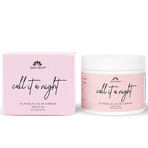 SKIN DEVA Glycolic Acid Night Cream, Exfoliating Face Cream with Kojic Acid, Niacinamide & Retinol, Helps Improve Skin Texture, Brighten Appearance & Minimize the Look of Pores ? 2 oz