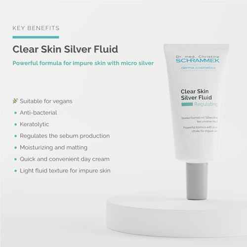 Clear Skin Silver Fluid (1.7 fl oz) - Powerful Formula for Impure Skin with Microsilver - Combats the Key Factors of Impure Skin - with Aloe Vera - Face Fluid - Skin Care - Dr. Schrammek