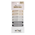 Conair Scunci No-Slip Grip Stay Tight Hair Barrettes - 6 Pack in Gold, Black & Silver