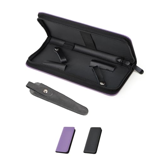 Professional Scissor Case with Leather Sheath - Salon Storage Organizer