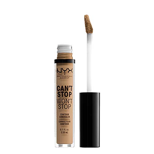 NYX PROFESSIONAL MAKEUP Can't Stop Won't Stop Contour Concealer, 24h Full Coverage Matte Finish - Caramel