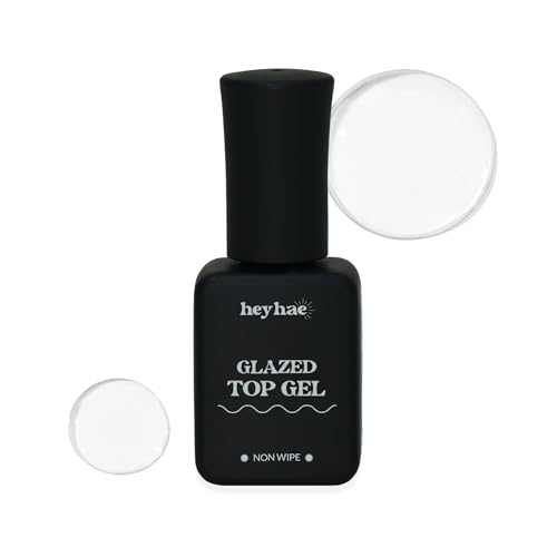 Heyhae Glazed Top Gel Top Coat for Nails – Non-Wipe, Fast-Dry 0.23 fl oz