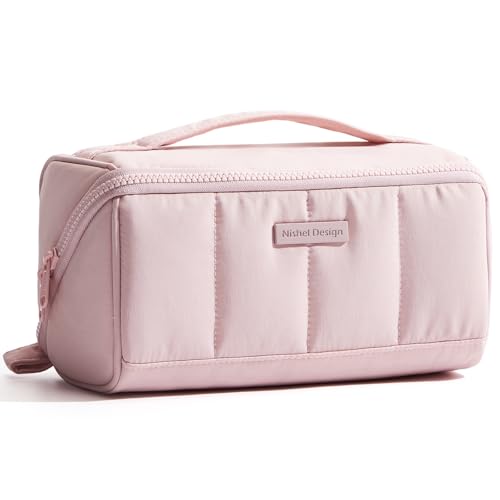 Travel Makeup Bag for Women, Lay-Flat Organizer
