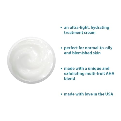 Raya Multi-Fruit Cream with AHA (G-323) | Light, Moisturizing Facial Treatment for Oily and Break-Out Skin | Helps Prevent Black-Heads, White-Heads, and Inflammation | Made with Alpha Hydroxy Acids