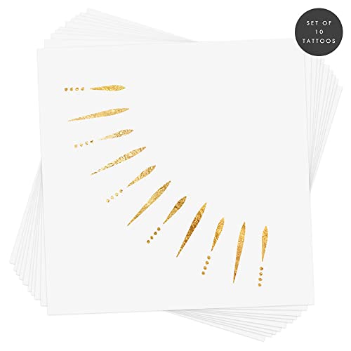Flash Tattoos Gold Sun Rays Glitter Freckles Waterproof Metallic Patches