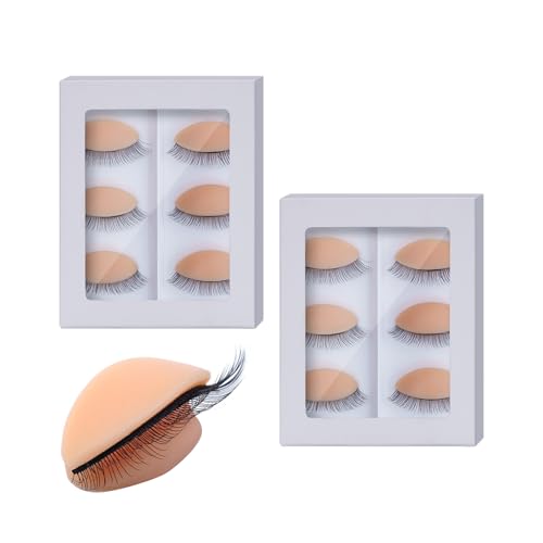 6 Pairs Mannequin Eyelids Double-Layer Lashes Eyelash Extensions Practice