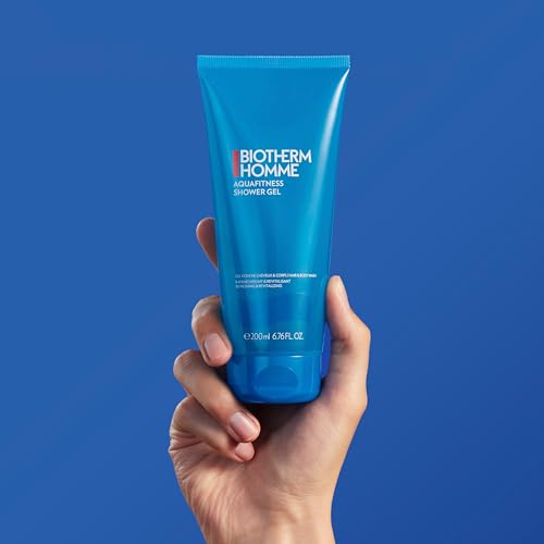 Biotherm Homme Aqua Fitness Shower Gel, a Shower Gel for Men, with Biotech Plankton, Cleanses and Hydrates Body & Hair, Refreshing and Revitalizing Foam, 6.8 Fl. Oz.
