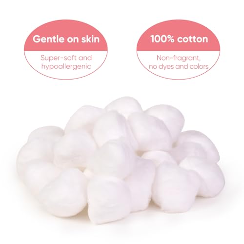 Icotle 100% Pure Cotton Balls, Jumbo Size, 100 Count