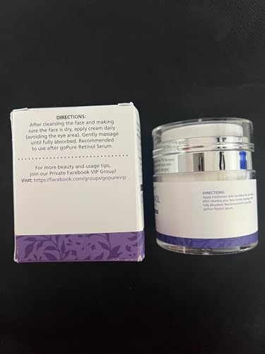 goPure Retinol Face Cream - Night Cream Anti Wrinkle & Face Moisturizer For Women - Retinol Cream for a Youthful-Looking Glow, 1.7oz.