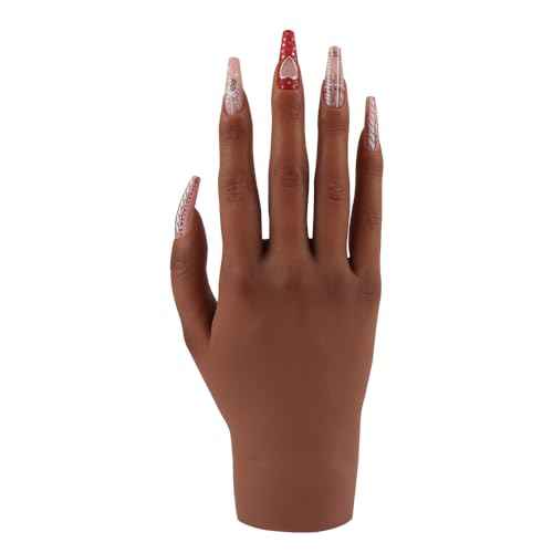 Silicone Practice Hand for Acrylic Nails,Fake Hands to Practice Fake Nails Mannequin Hand for Nails Practice and Nail Art