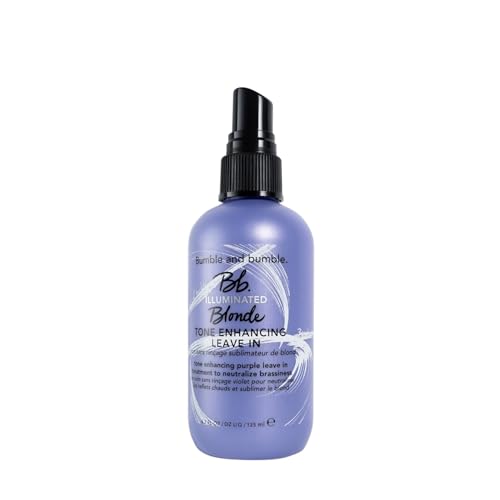 Bumble and bumble. Illuminated Blonde Tone Enhancing Purple Leave-in Treatment Spray | Neutralize brassiness | Heat Protection, Hydrating, Anti Frizz, Color Safe | Curl, Wavy, Straight, 4.2 Fl Oz