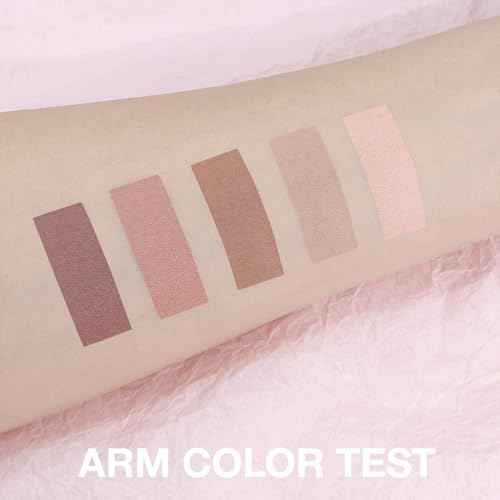 Warm Neutral Rose Brown Eyeshadow Palette ? 5 Matte Shades, Soft Pink to Chocolate, Velvety Finish, Natural Everyday to Romantic Eye Looks, Blendable & Travel-Friendly Makeup for Brown Eyes 02#