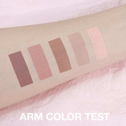 Matte Nude Eyeshadow Palette ? 5-Color Neutral Peach Brown & Taupe Eye Shadow, High Pigment Blendable Long-Lasting Soft Nude Makeup Palette for Daily Natural Looks, Mature Eyes, Blue Green Brown Eyes