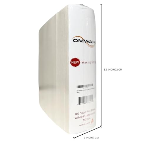 Omwah Beauty Facial and Body Non Woven Epilating Wax Strips Large 3 x 9 Hair Removal 400 Count