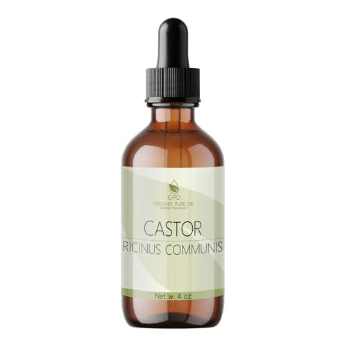 OPO Pure Castor Bean Oil - Pure, Organic, Cold Pressed, 4 OZ - Castor Oil for Hair, Nails, Eyelashes, Eyebrows, Beard