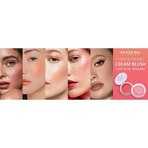 PHOERA Makeup Face Cheek Blush Cream Matte Blusher Super blend-able Sweat-Resistant Pressed Foundation Non_Greasy Palette (107 GRAPE)