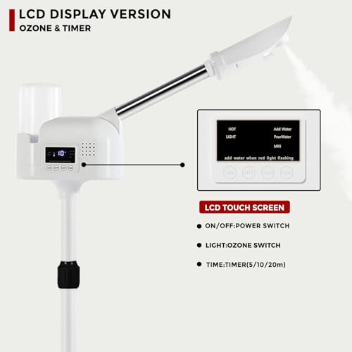 Professional Facial Steamer on Wheels with Touch Screen & Timer