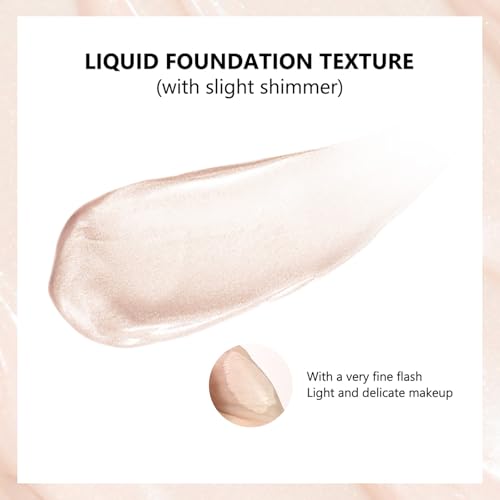 Multi-purpose Glow Liquid Foundation Makeup,Full Match Highlighter Makeup for Face Body,High Coverage Lightweight Long-Lasting Foundation,Wear Alone for Bright Shiny Finish(#2)