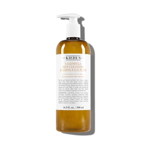 Kiehl's Calendula Deep Cleansing Face Wash, Balances Skin While Gently Removing Impurities, Soothing and Refreshing, Boosts Moisture Barrier for Soft-Feeling Skin, Paraben and Sulfate Free